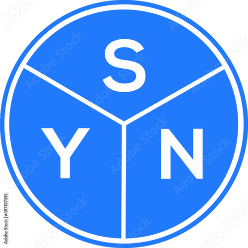 SYN letter logo design on white background. SYN  creative circle letter logo concept. SYN letter design.