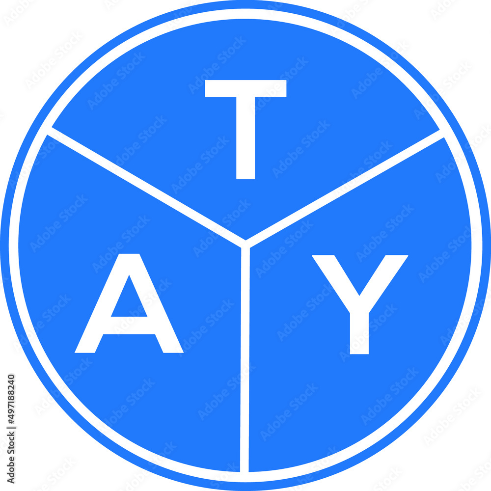 Fototapeta premium TAY letter logo design on black background. TAY creative initials letter logo concept. TAY letter design.