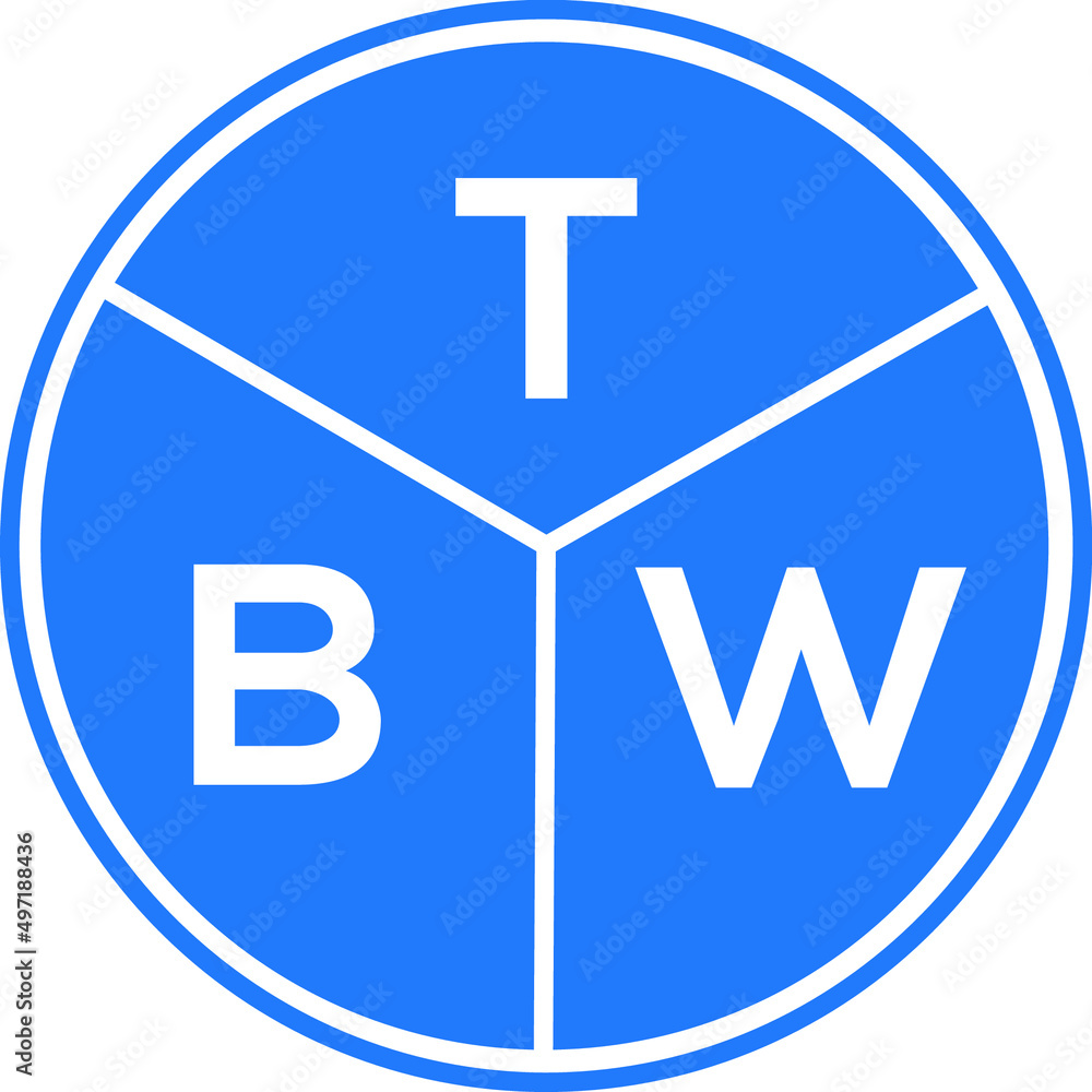 Fototapeta premium TBW letter logo design on black background. TBW creative initials letter logo concept. TBW letter design.