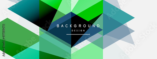 Color triangles composition, geometric abstract background. Techno or business concept, pattern for wallpaper, banner, background, landing page