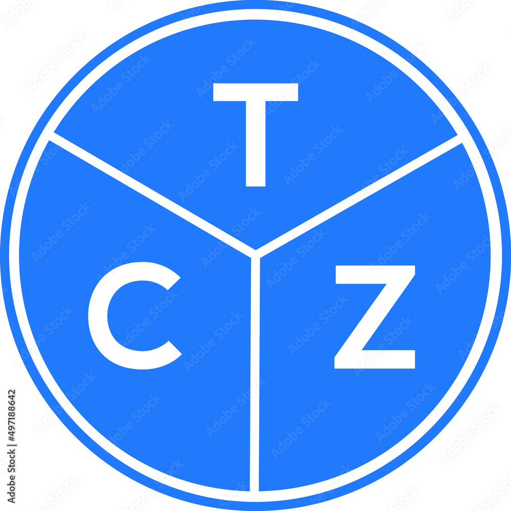 Fototapeta premium TCZ letter logo design on black background. TCZ creative initials letter logo concept. TCZ letter design.