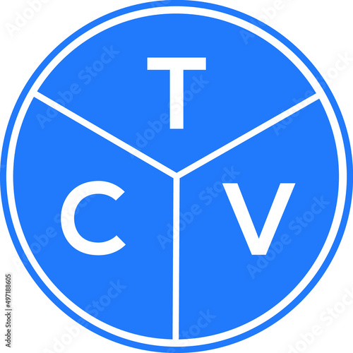 TCV letter logo design on black background. TCV  creative initials letter logo concept. TCV letter design. photo
