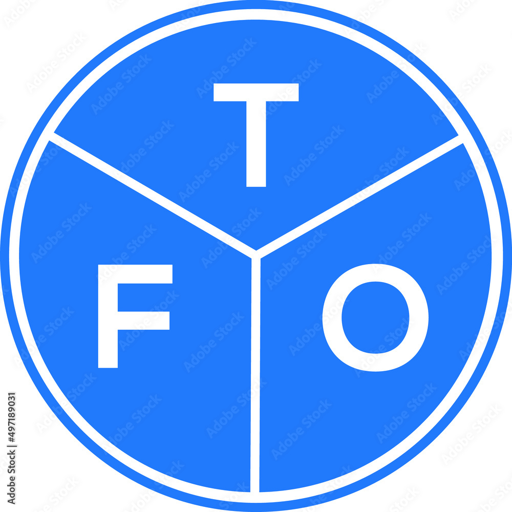 Fototapeta premium TFO letter logo design on black background. TFO creative initials letter logo concept. TFO letter design.