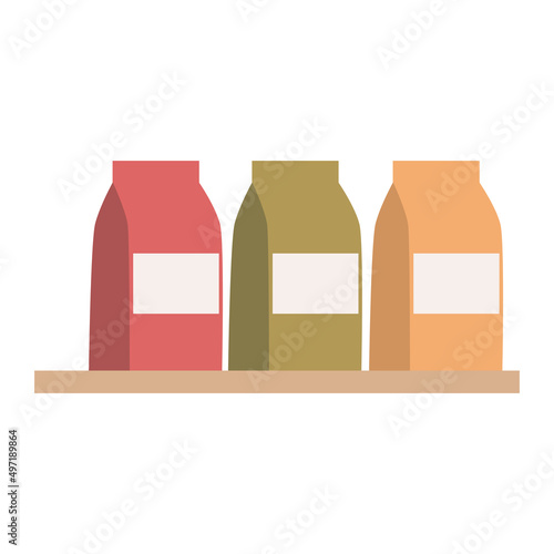 restaurant products in shelf