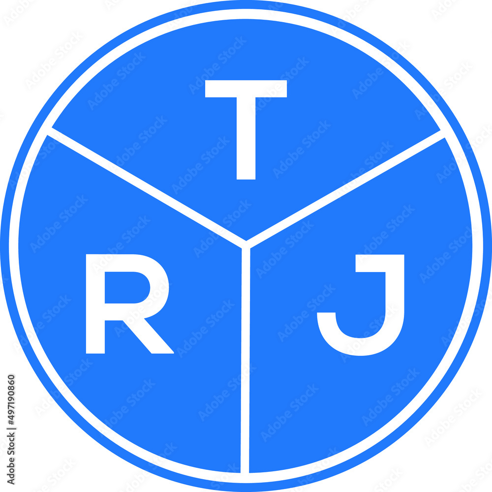 TRJ letter logo design on white background. TRJ creative circle letter logo concept. TRJ letter design. TRJ letter logo design on white background. TRJ creative circle letter logo concept. TRJ letter design.