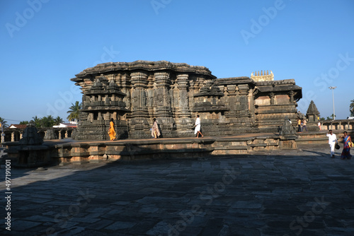 19 December 2022, Chennakeshava Temple in Belur is highlight of the grand Hoysala architecture, Temple built in 1117 AD by the Hoysalas at Belur, Temple built in 12th-century in Karnataka, India. photo