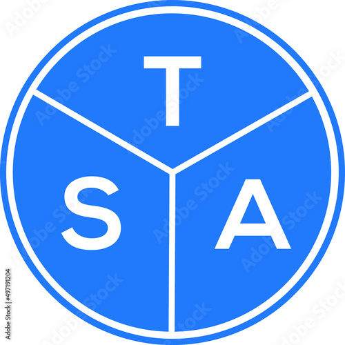 TSA letter logo design on white background. TSA  creative circle letter logo concept. TSA letter design.