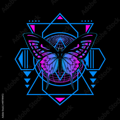 Butterfly gradient streetwear design