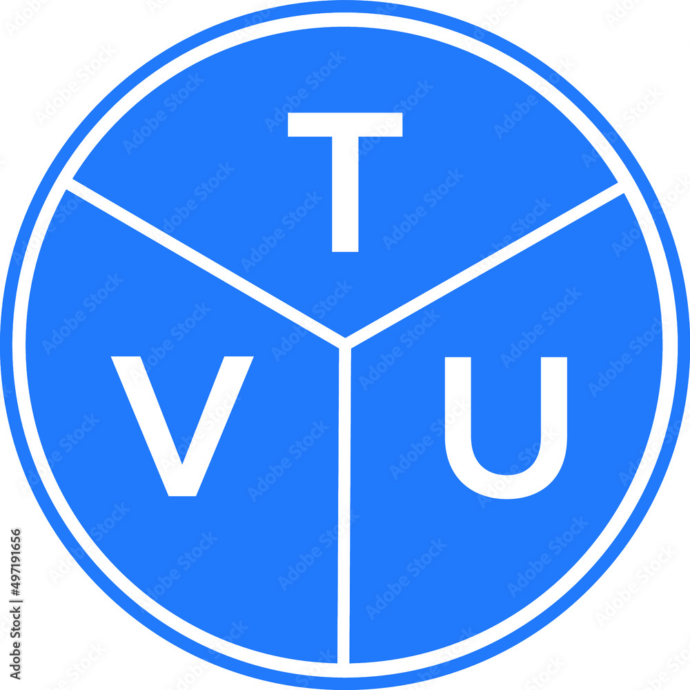 Fototapeta premium TVU letter logo design on black background. TVU creative initials letter logo concept. TVU letter design.