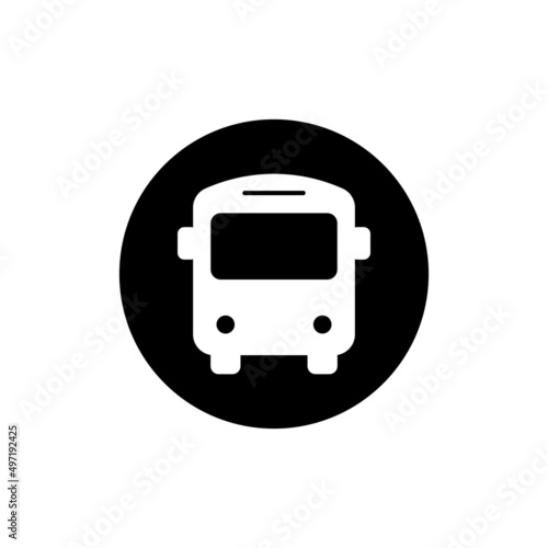 Bus icon in black round