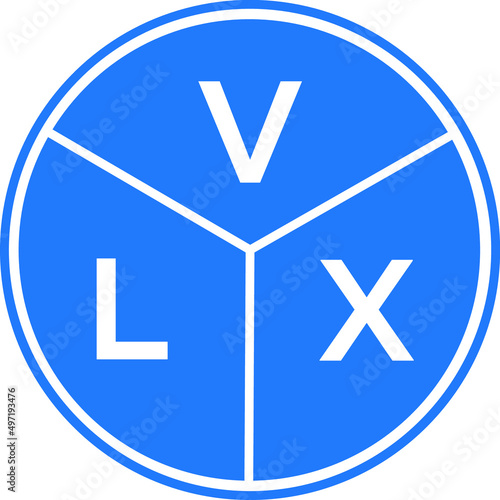 VLX letter logo design on white background. VLX  creative circle letter logo concept. VLX letter design. photo