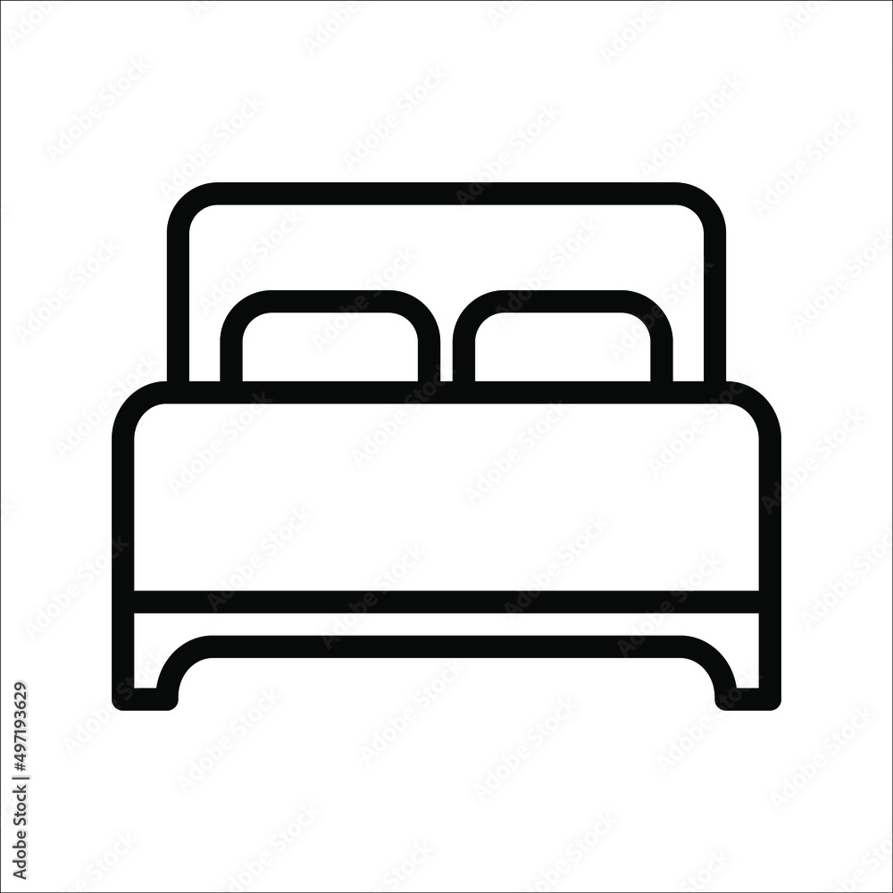 Double bed vector icon, on white background, eps 10. Double bed vector icon, on white background, eps 10.