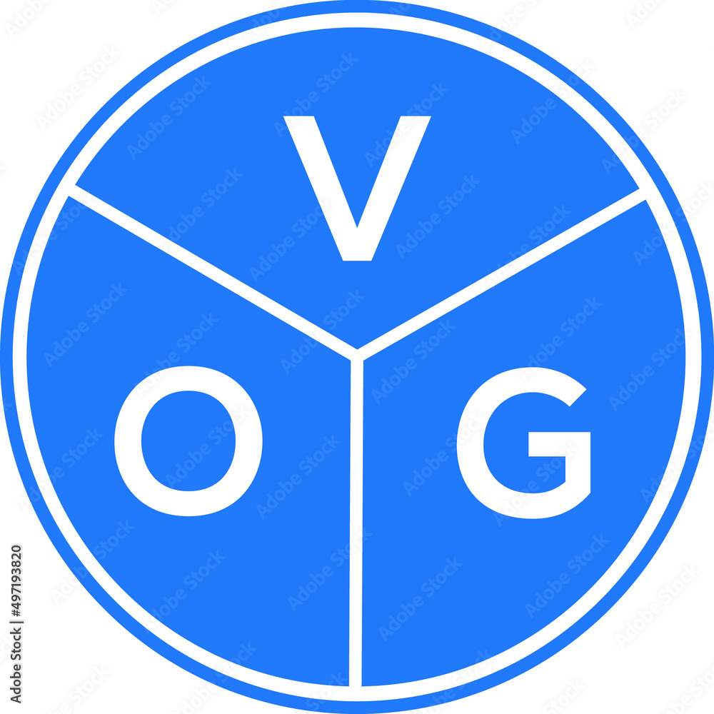VOG letter logo design on white background. VOG creative circle letter ...