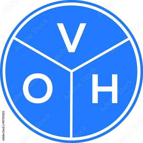 VOH letter logo design on white background. VOH  creative circle letter logo concept. VOH letter design. photo