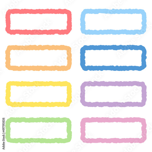 Name tag set of rectangular doodle lines