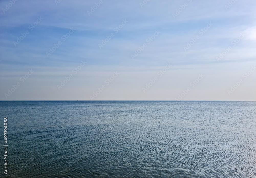 Blue ocean and blue sky, natural background