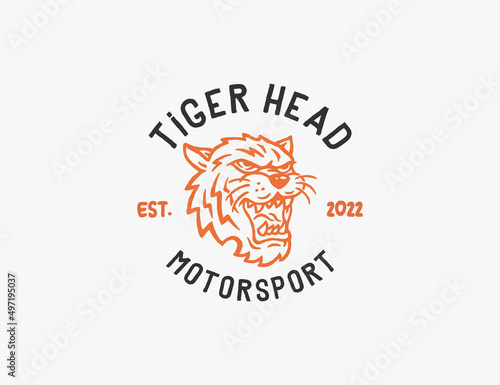 Retro tiger head logo icon