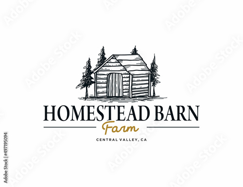 Log cabin homestead logo