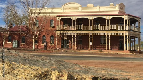 Abandoned State Hotel in Gwalia gold mine ghost town Western Australia photo