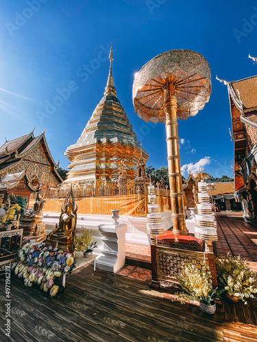  Aerial view of Wat Phra That Doi Suthep temple in Chiang Mai  Thailand