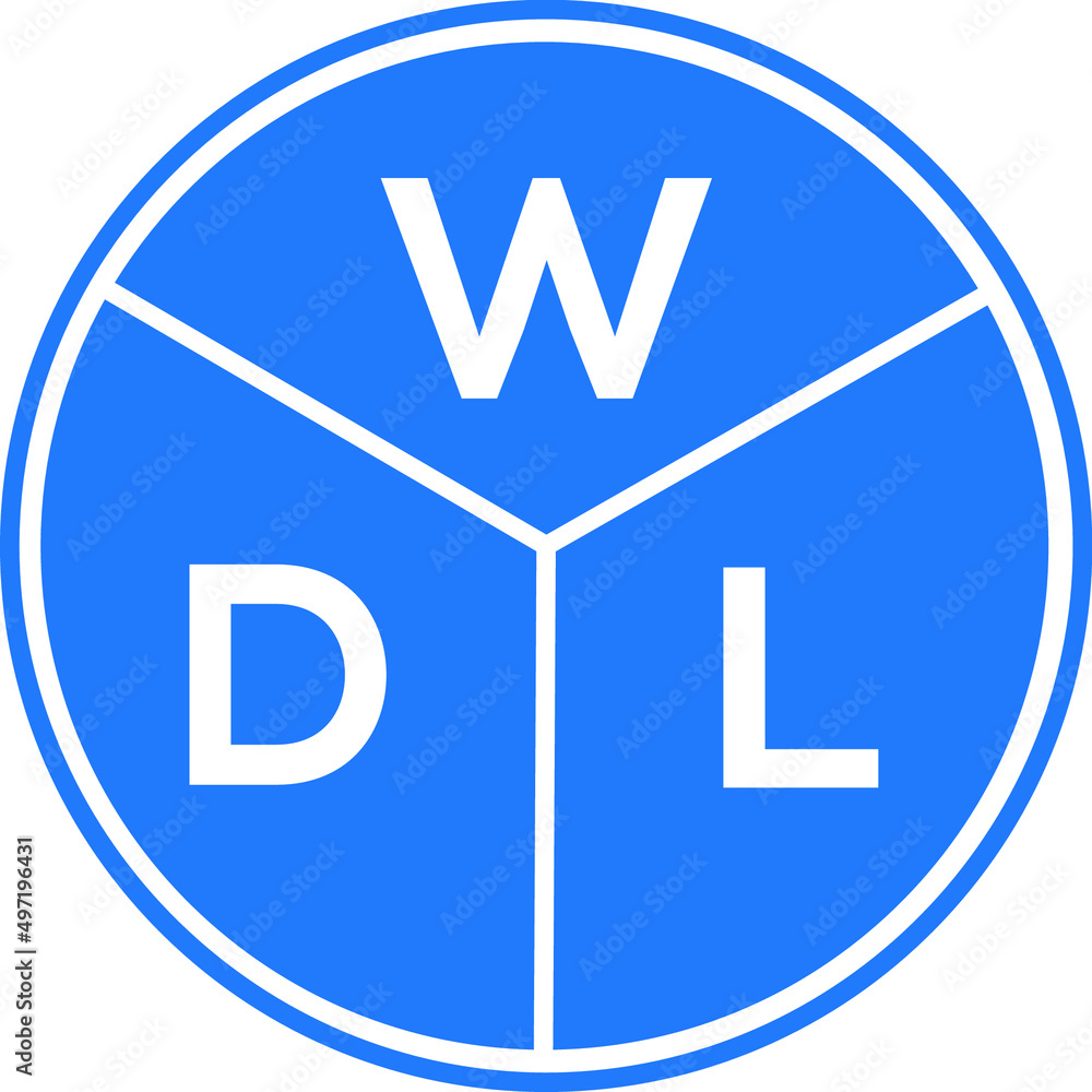 WDL letter logo design on white background. WDL creative circle letter logo concept. WDL letter design. WDL letter logo design on white background. WDL creative circle letter logo concept. WDL letter design.