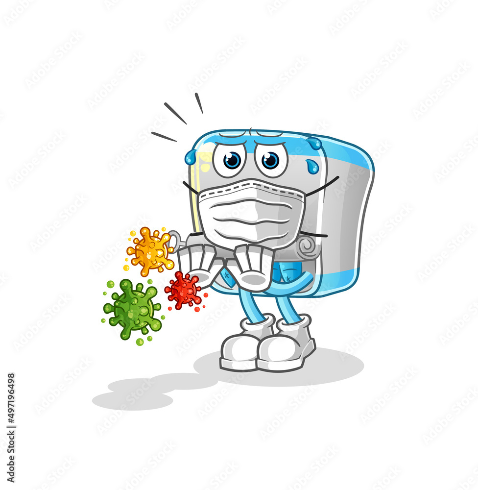 Obraz premium canned fish refuse viruses cartoon. cartoon mascot vector