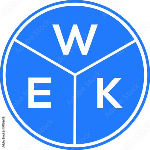 WEK letter logo design on white background. WEK  creative circle letter logo concept. WEK letter design. photo