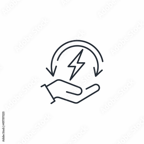 Redistribution of energy resources. Capacity management. Vector linear icon isolated on white background.