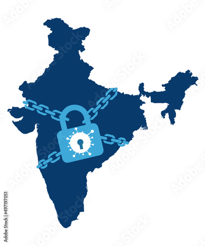 India lockdown due to coronavirus crisis covid-19 pandemic. this movement will combat the spread of the virus.
