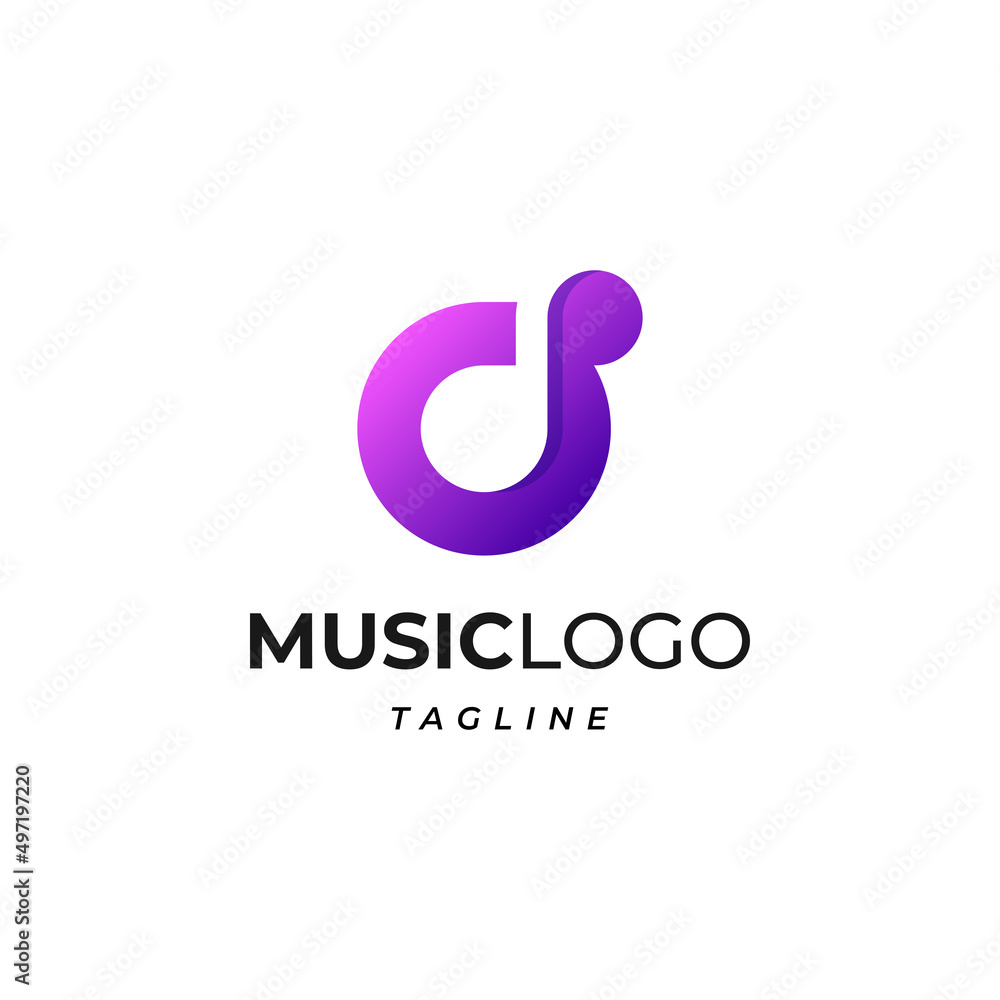 music gradient colorful logo design template. Musical icon. music gradient colorful logo design template. Musical icon.