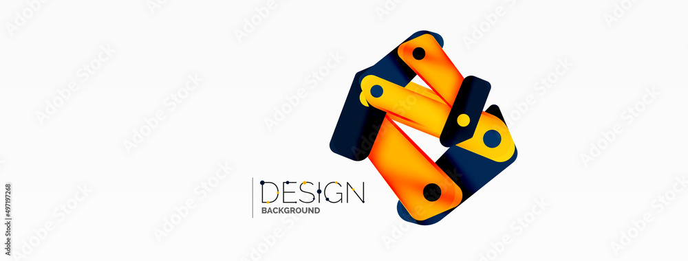 Obraz premium Tech minimal geometric wallpaper. Creative abstract background. Ribbon style stripes vector illustration for wallpaper banner background or landing page