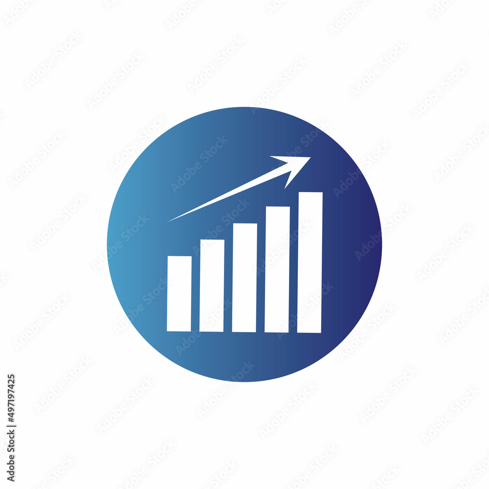 Graph Icon in trendy flat style isolated on white . Chart bar symbol for your web site design  logo  app  UI.