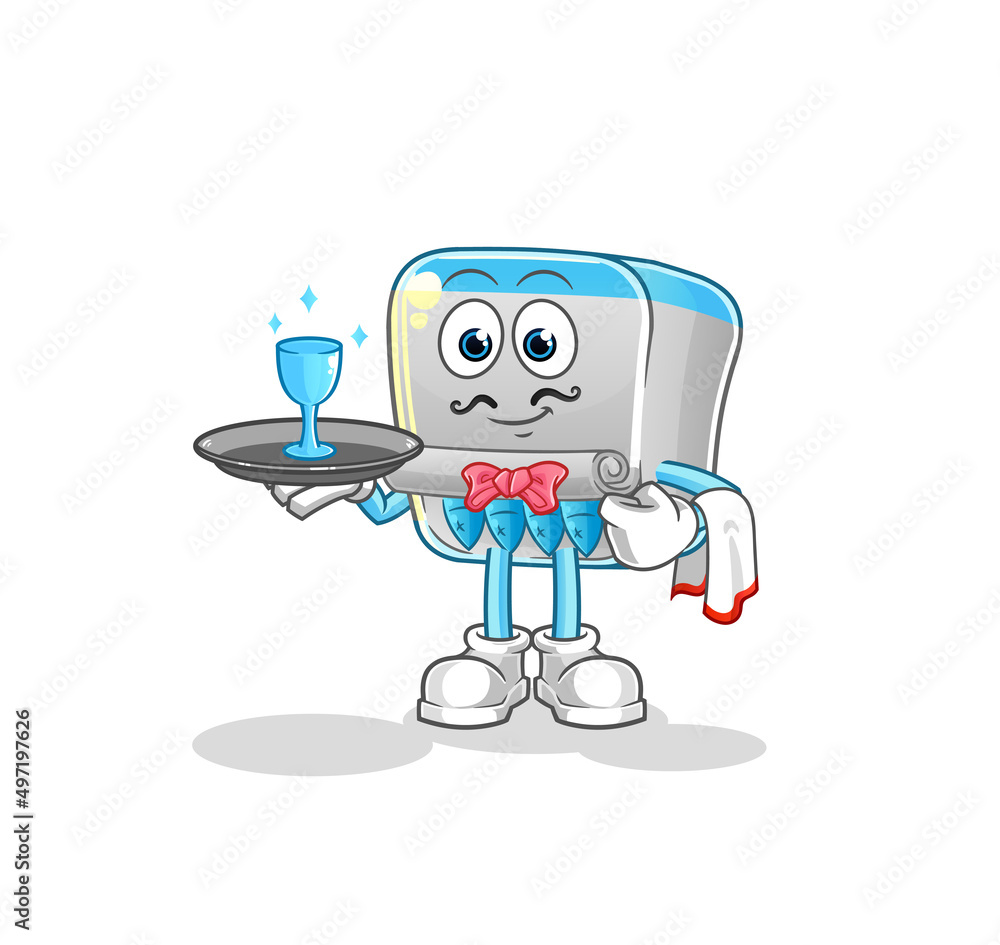canned fish waiter cartoon. cartoon mascot vector canned fish waiter cartoon. cartoon mascot vector