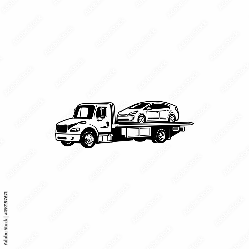 towing truck service illustration vector
