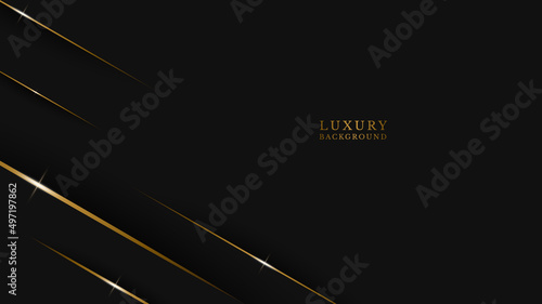 Vector abstract black luxury background with golden lines design. Minimalist premium design. vector illustration