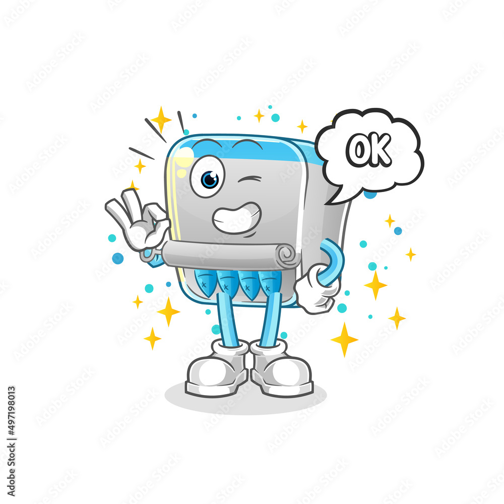 canned fish agree mascot. cartoon vector canned fish agree mascot. cartoon vector