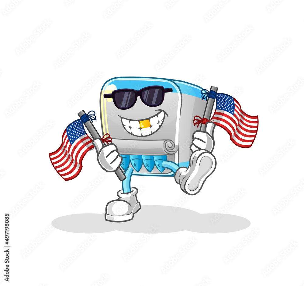 Obraz premium canned fish american youth cartoon mascot vector