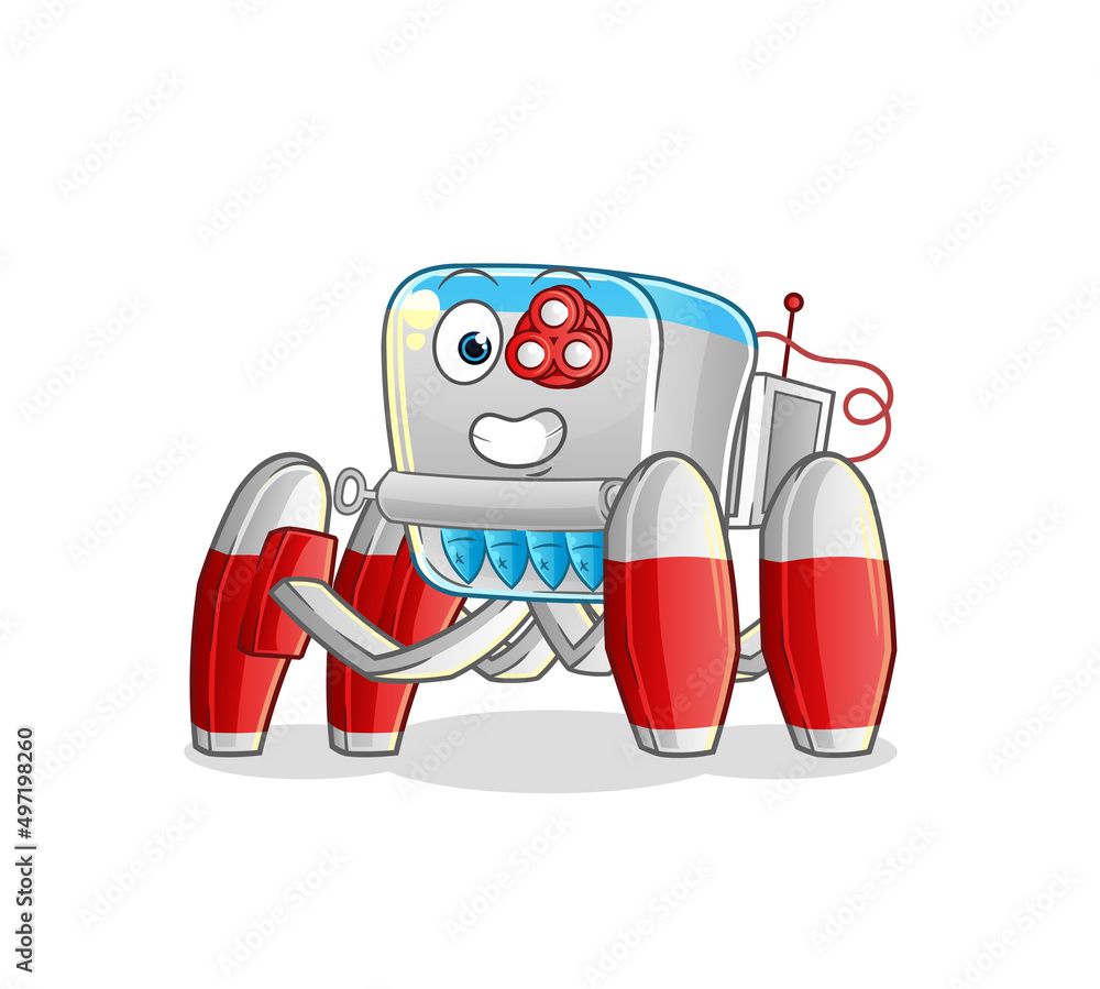 canned fish future robot vector. cartoon character canned fish future robot vector. cartoon character