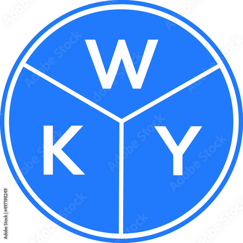 WKY letter logo design on white background. WKY  creative circle letter logo concept. WKY letter design. photo