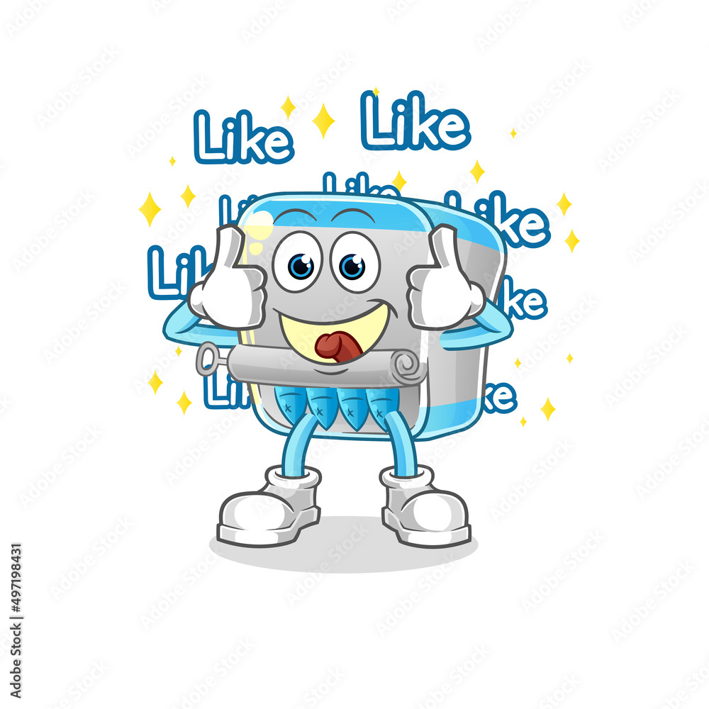 canned fish give lots of likes. cartoon vector canned fish give lots of likes. cartoon vector