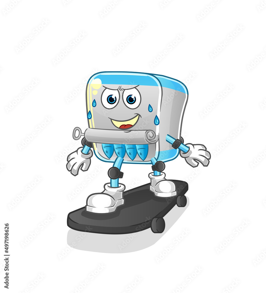 canned fish riding skateboard cartoon character vector canned fish riding skateboard cartoon character vector
