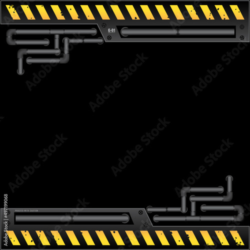 Industrial wall with pipelines background copy space for design element, backdrop, poster or any other purpose.