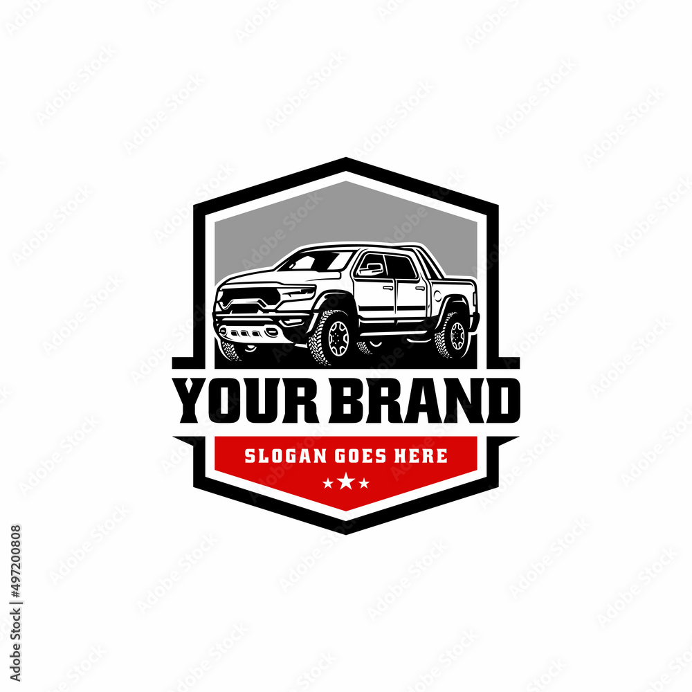 pick up truck illustration logo vector