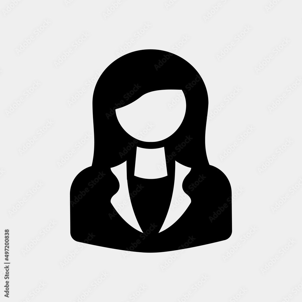 Woman employee icon in solid style, use for website mobile app presentation Woman employee icon in solid style, use for website mobile app presentation