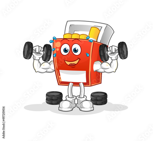 pack of cigarette weight training illustration. character vector
