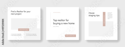 Clean templates for social media, instagram and facebook, editable business templates for bloggers and influencers, minimalist design