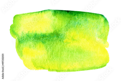 Bright green and yellow watercolor spot for logo or lettering 