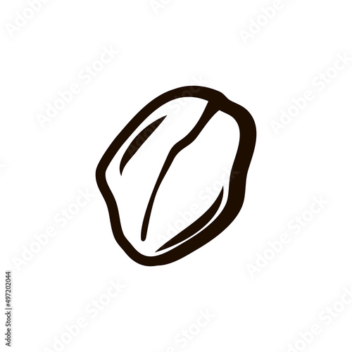 Oat flake icon on a white isolated background. Healthy product. For the preparation of oatmeal porridge. Vector outline 