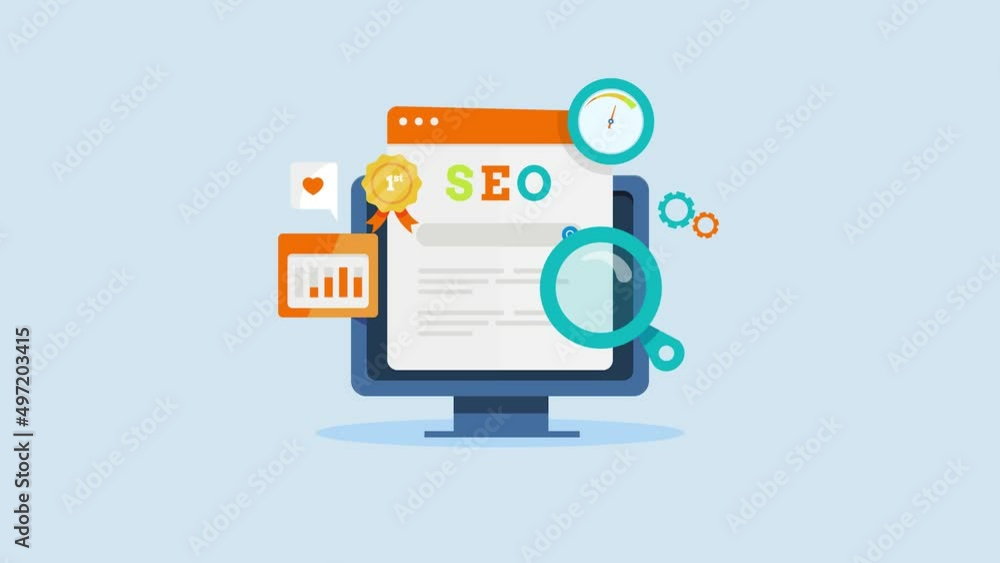 Search engine optimization - SEO - website ranking analytics and web development concept, internet technology. 2d animation 4k video clip. Search engine optimization - SEO - website ranking analytics and web development concept, internet technology. 2d animation 4k video clip.