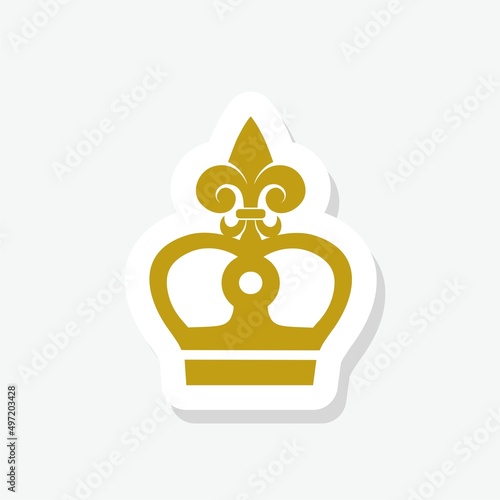 Crown fleur de lis sticker icon